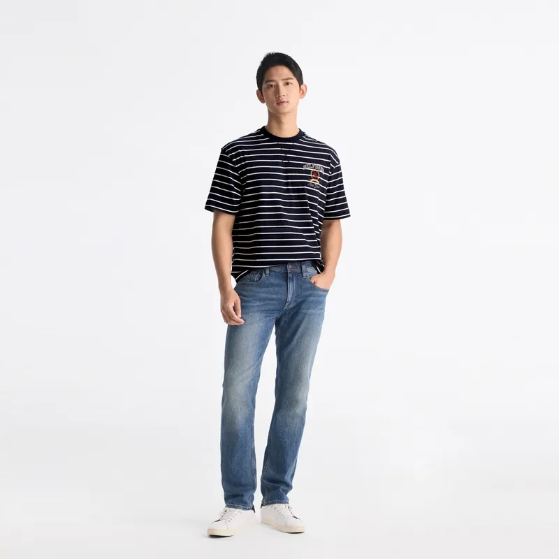 Tommy Hilfiger T Shirt Men's Navy Blue Stripes-4