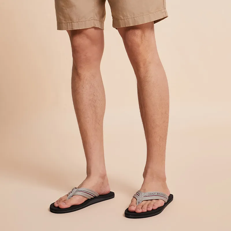 Tommy Hilfiger Rubber Sole Flip Flops Men's Khaki-2