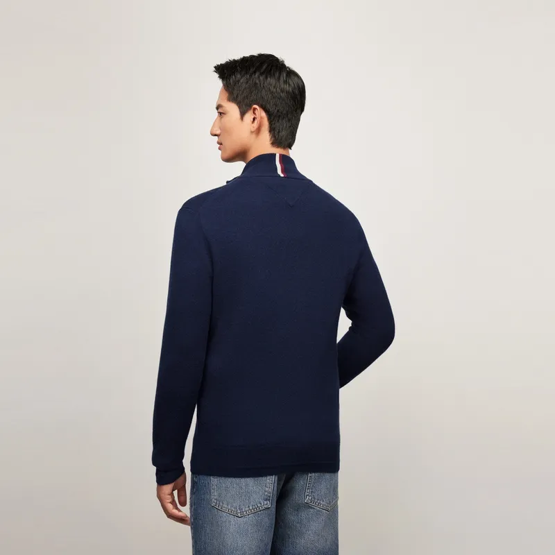 Tommy Hilfiger Cashmere Sweater Men's Navy Blue-3