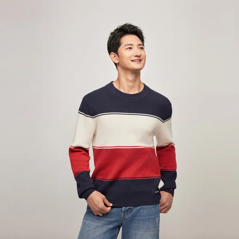 Tommy Hilfiger Knitwear Men's Black, White, Red Color Block-2