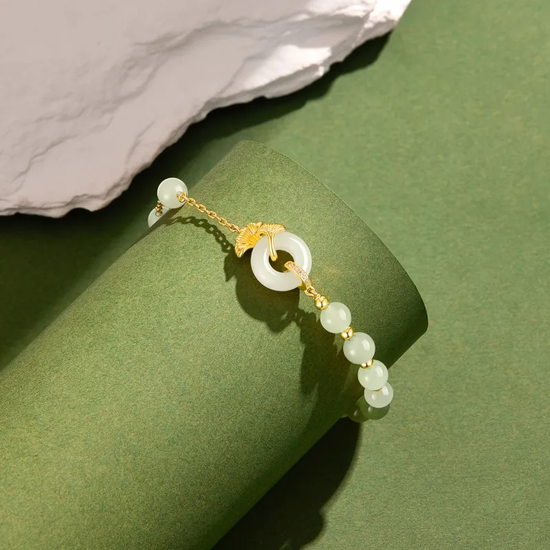Worship Bracelets Pale Greenish White Jade Women's-2