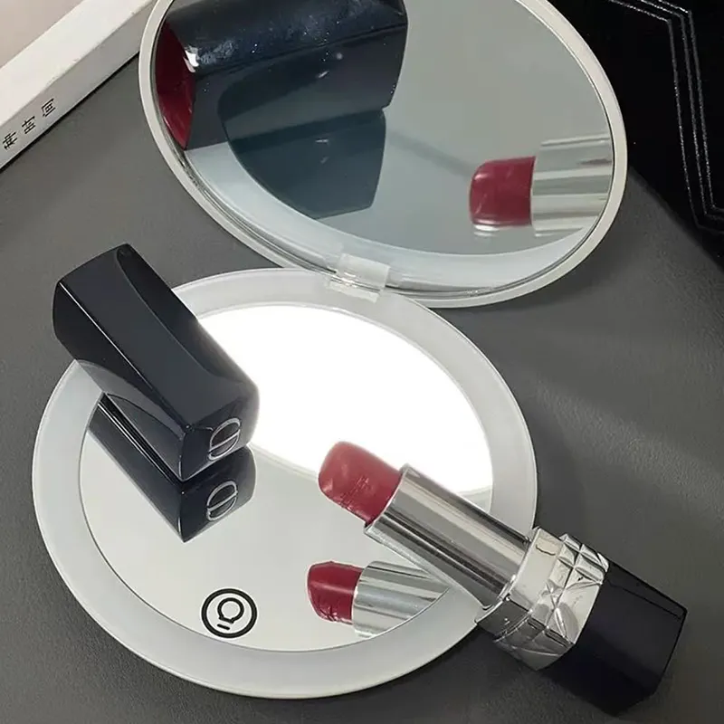 Shit Touchscreen Handheld Portable Foldable LED Mini Mirror With 2X Magnification Rechargeable Make up Tools-3