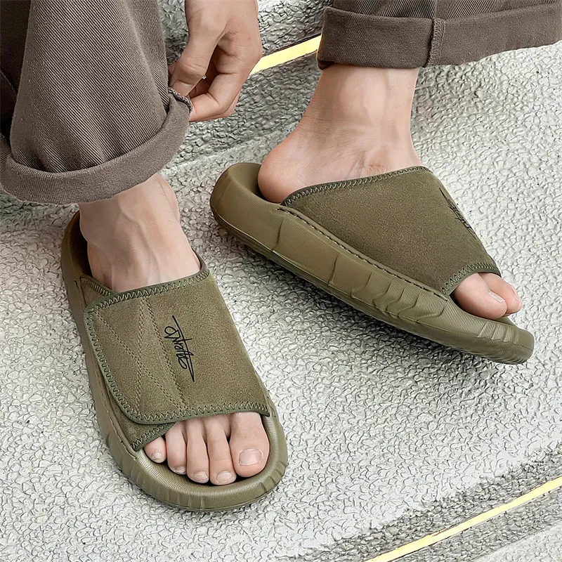 WEISHIBANGWEI EVA Slip Resistant Slide Slippers Men's Green-2