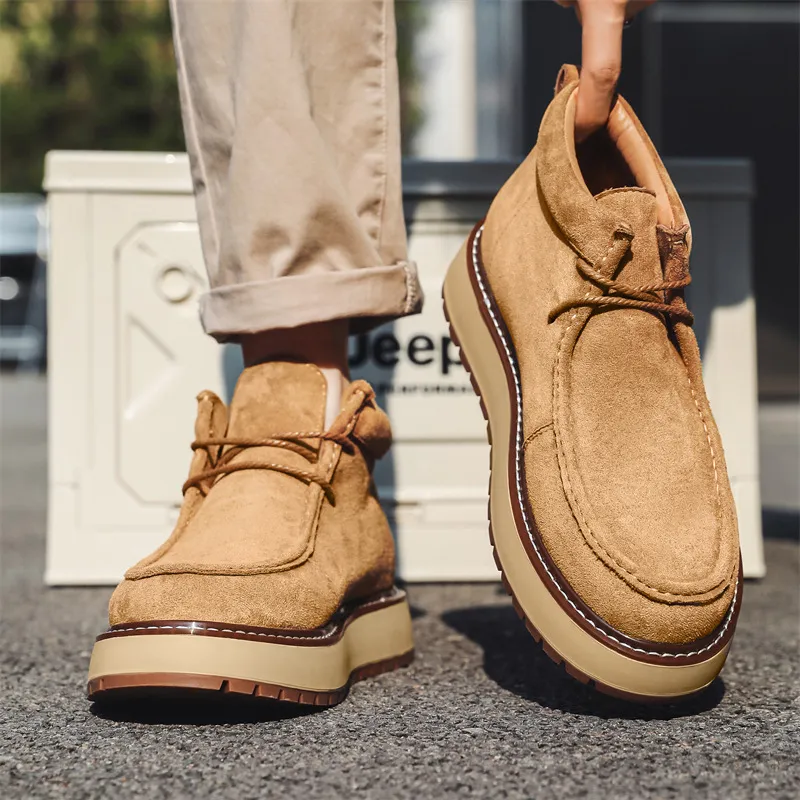 WEISHIBANGWEI Ankle Boots Men's Yellow-4