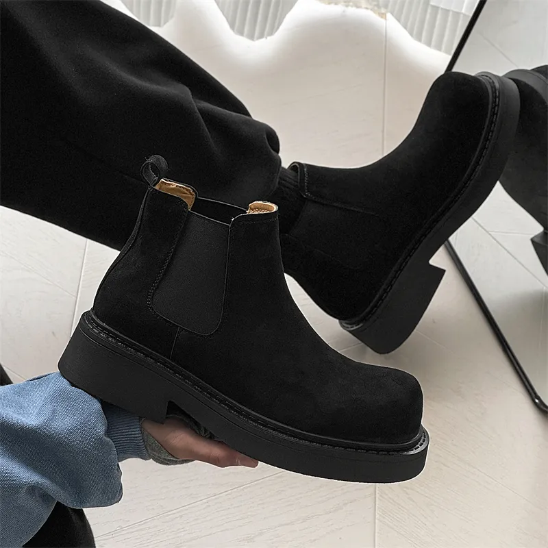 WEISHIBANGWEI Short Chelsea Boots Men's-1