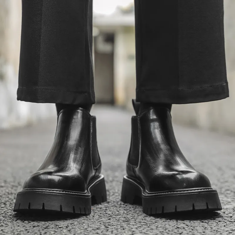 WEISHIBANGWEI Short Chelsea Boots Men's-2