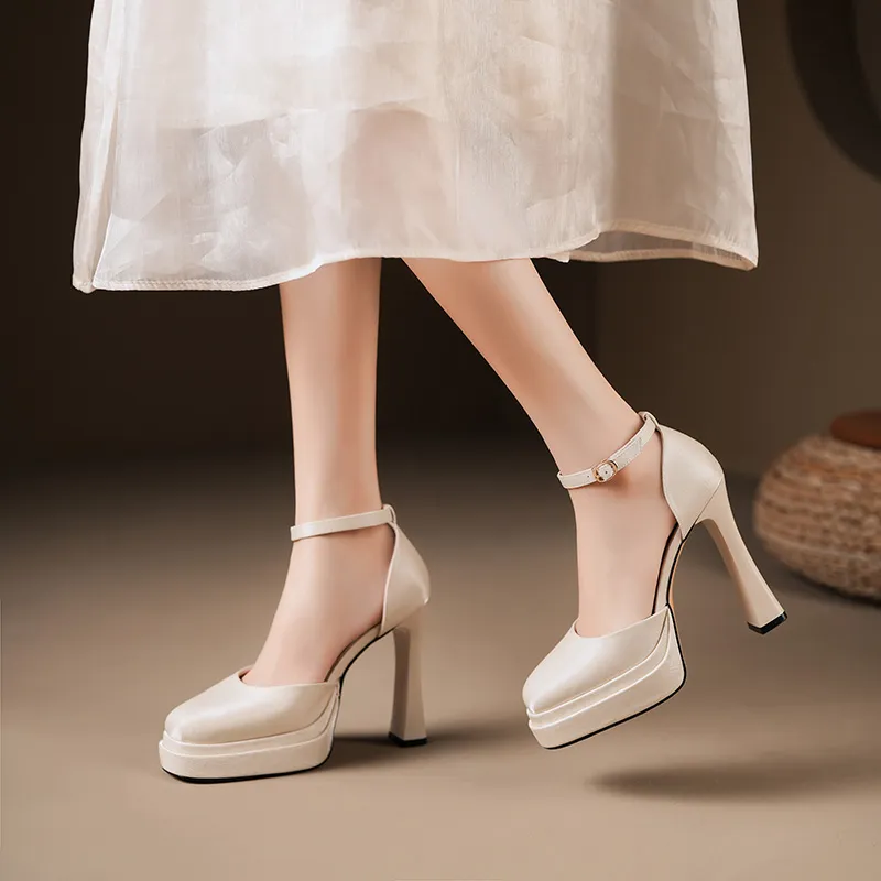 WEISHIBANGWEI Chunky Heel High Heels Women's-2