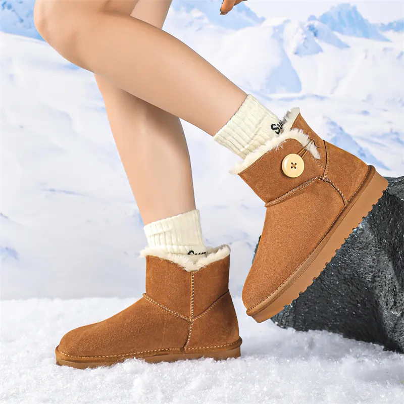 WEISHIBANGWEI Warm Wear Resistant Cushioning Slip Resistant Short Snow Boots Women's-2