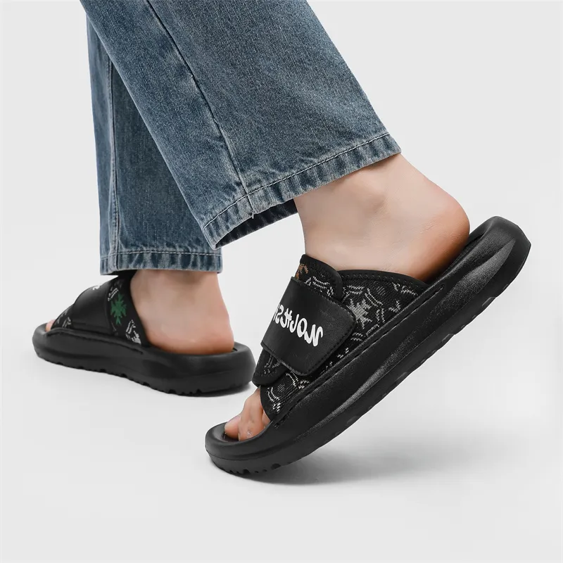 WEISHIBANGWEI Slip Resistant Odor Resistant Slide Slippers Men's Black-5