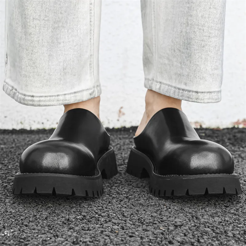 WEISHIBANGWEI Slip Resistant Wrap toe Slippers Men's Black-1