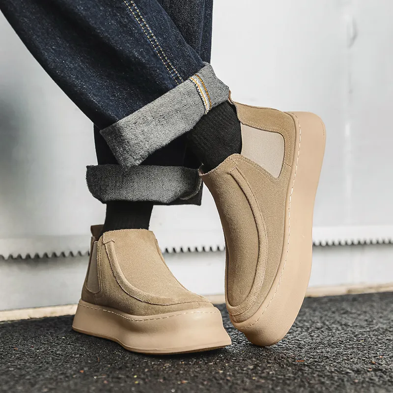WEISHIBANGWEI Short Chelsea Boots Men's-11