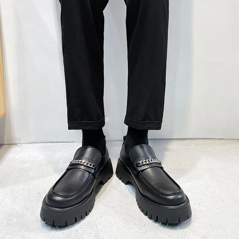 WEISHIBANGWEI Loafers Men's Black-3
