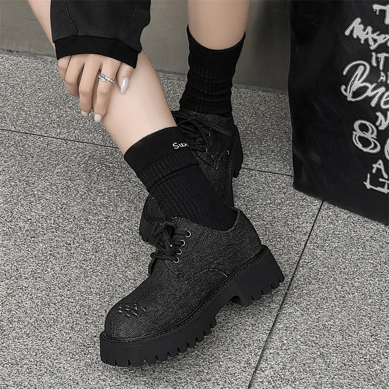 WEISHIBANGWEI Height Increasing Low Top Casual Shoes Unisex Black-7