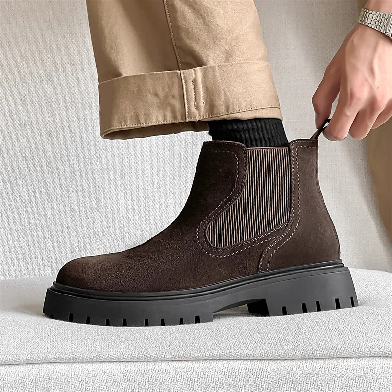 WEISHIBANGWEI Short Chelsea Boots Men's-7