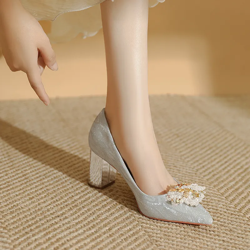 WEISHIBANGWEI Chunky Heel High Heels Women's-8