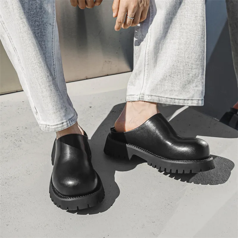 WEISHIBANGWEI Slip Resistant Wrap toe Slippers Men's Black-3