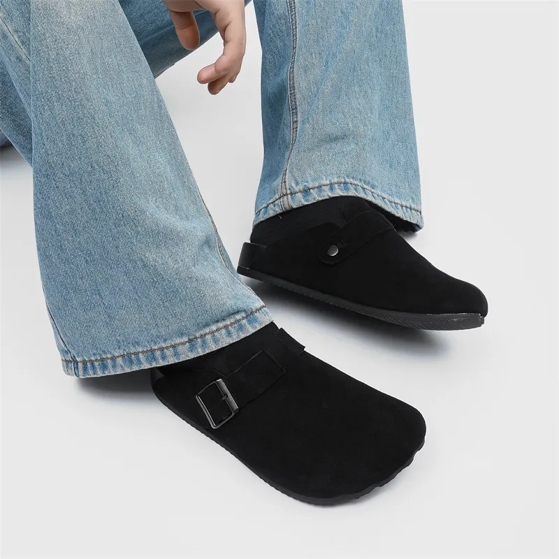 WEISHIBANGWEI Closed Toe Slippers Men's Black-6