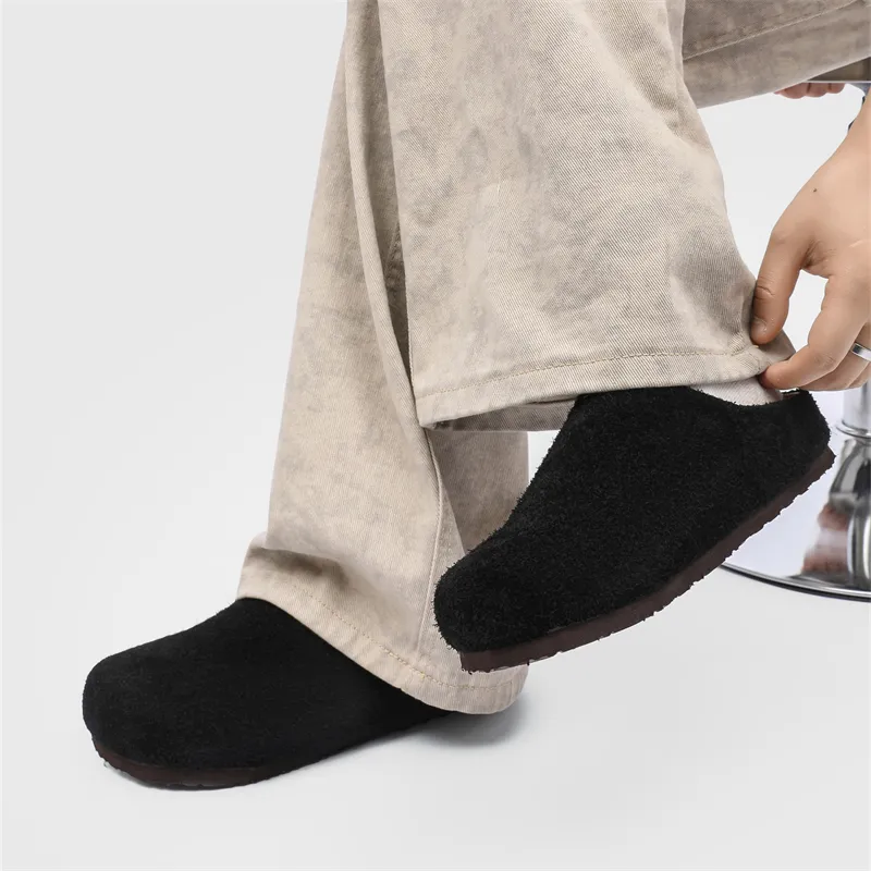 WEISHIBANGWEI Rubber Sole Slip Resistant Closed Toe Slippers Unisex Black-5