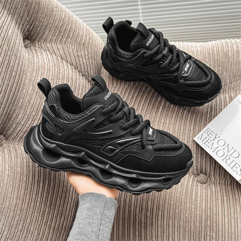WEISHIBANGWEI Breathable Height Increase Low Top Chunky Sneakers Men's-5