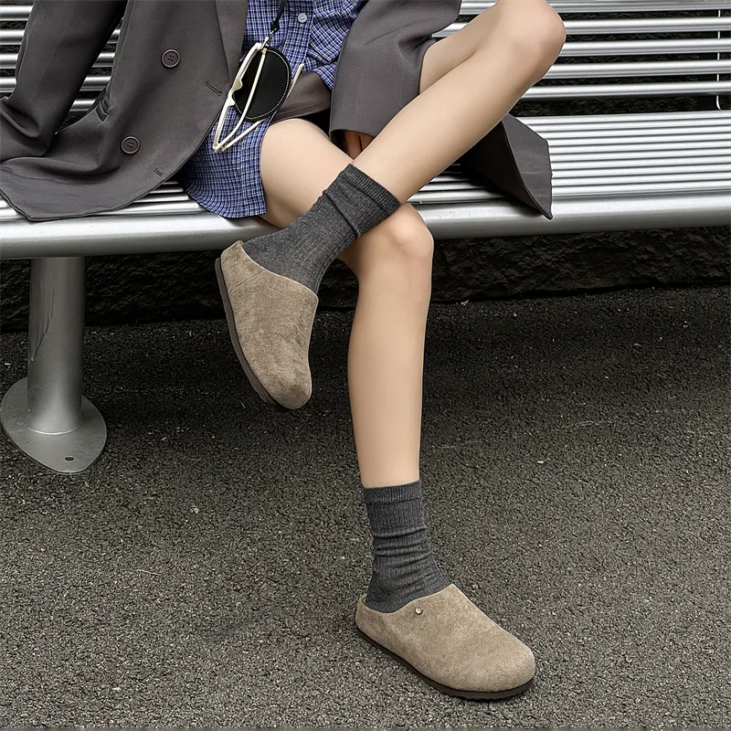 WEISHIBANGWEI Rubber Sole Closed Toe Slippers Unisex Gray-12