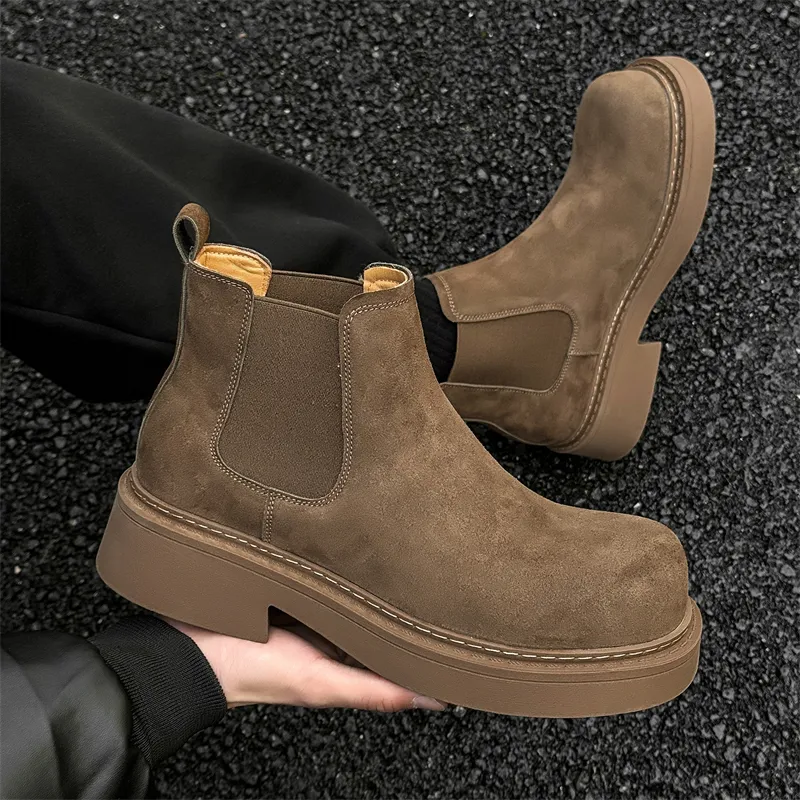 WEISHIBANGWEI Short Chelsea Boots Men's-15