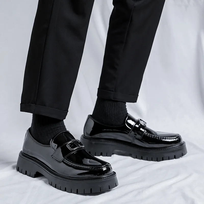 WEISHIBANGWEI Loafers Men's Black-8