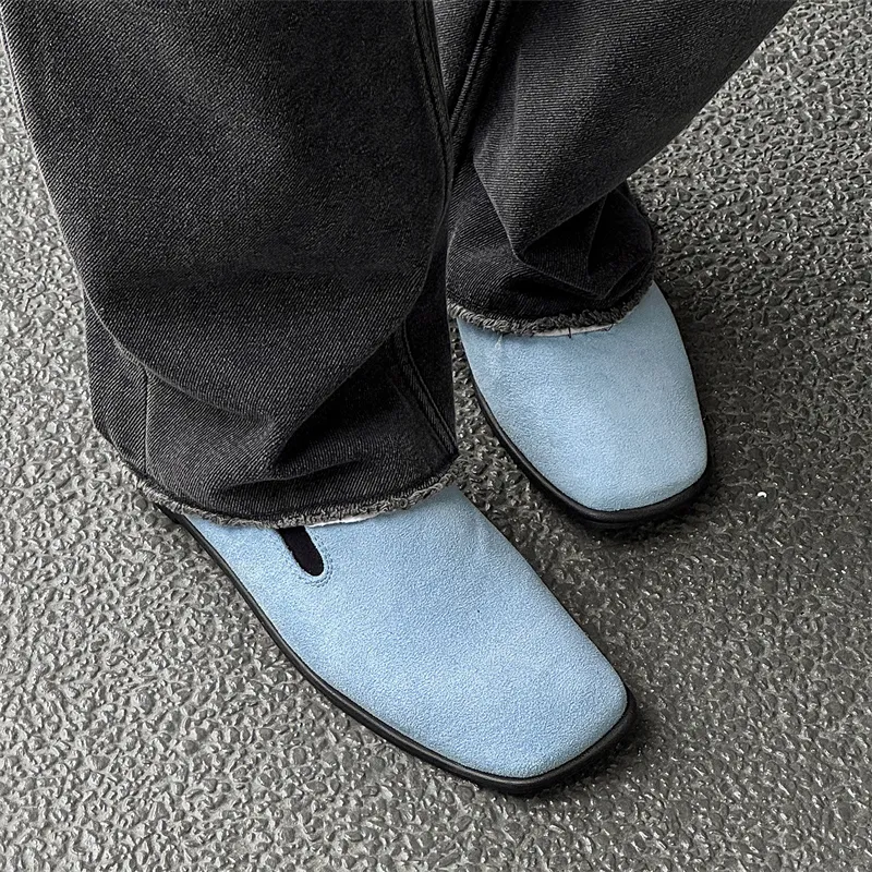 WEISHIBANGWEI Height Increasing Low Top Casual Shoes Unisex Blue-4