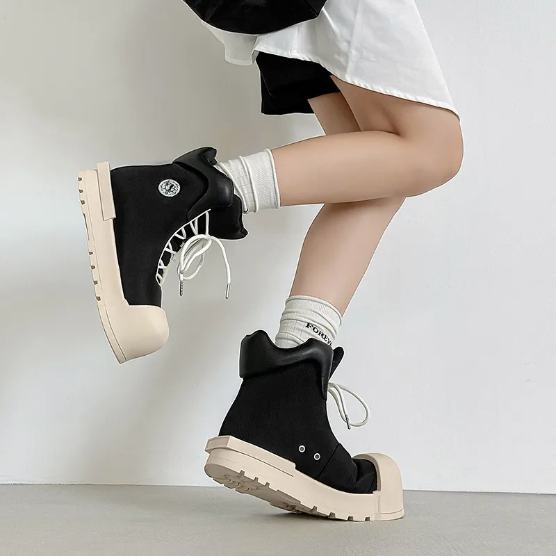 WEISHIBANGWEI Ankle Boots Unisex Black-6