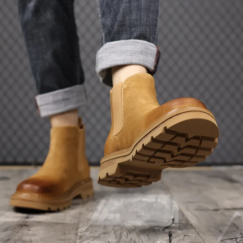 WEISHIBANGWEI Short Chelsea Boots Men's-8