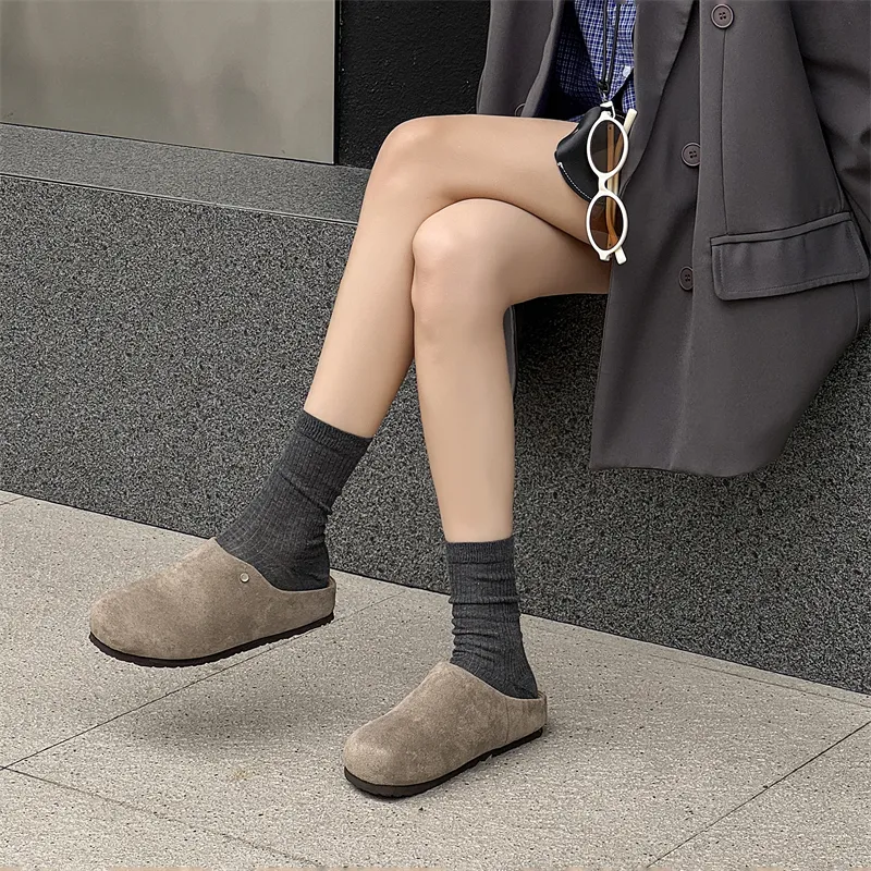 WEISHIBANGWEI Rubber Sole Closed Toe Slippers Unisex Gray-9