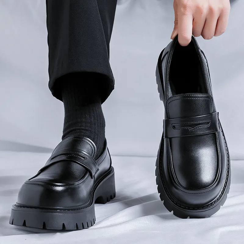 WEISHIBANGWEI Loafers Men's Black-1