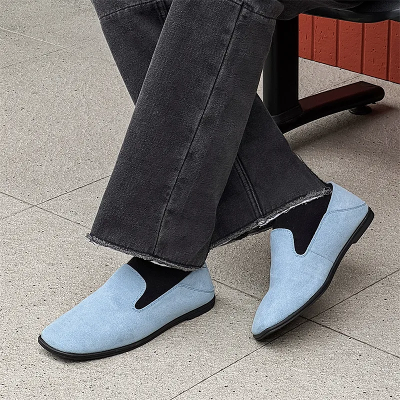 WEISHIBANGWEI Height Increasing Low Top Casual Shoes Unisex Blue-2