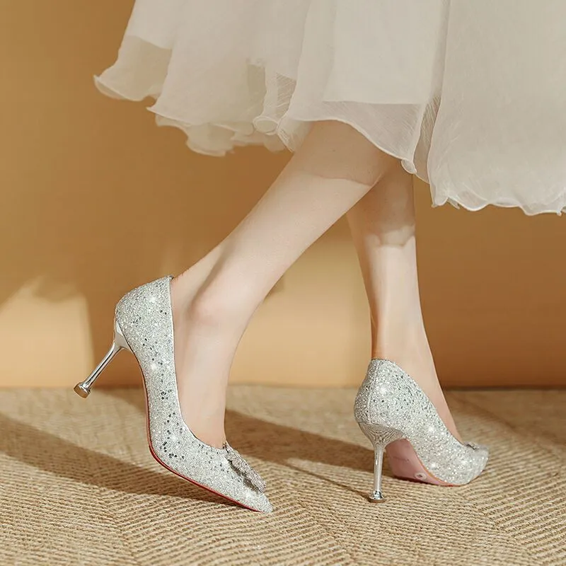 WEISHIBANGWEI Slim Heel High Heels Women's-6
