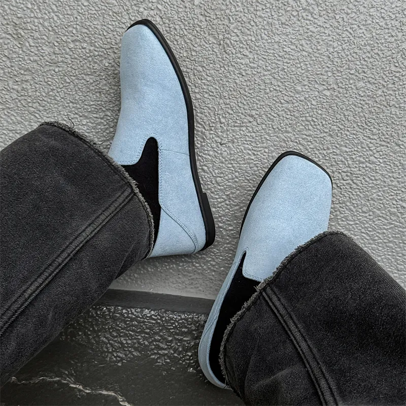 WEISHIBANGWEI Height Increasing Low Top Casual Shoes Unisex Blue-5