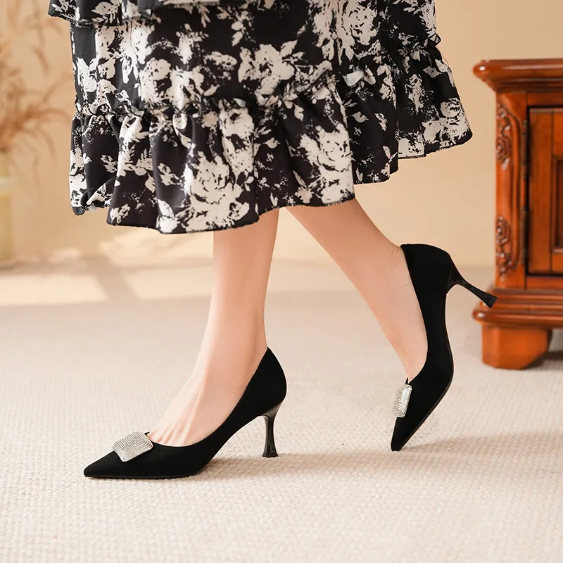 WEISHIBANGWEI Slim Heel High Heels 7.5CM Women's-15