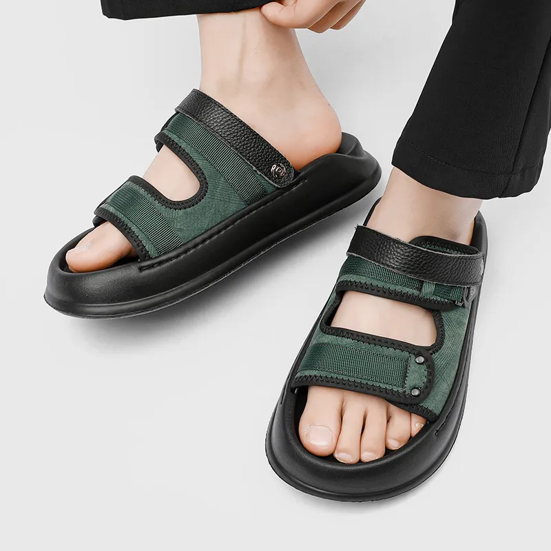 WEISHIBANGWEI Beach Sandals Men's Green-4