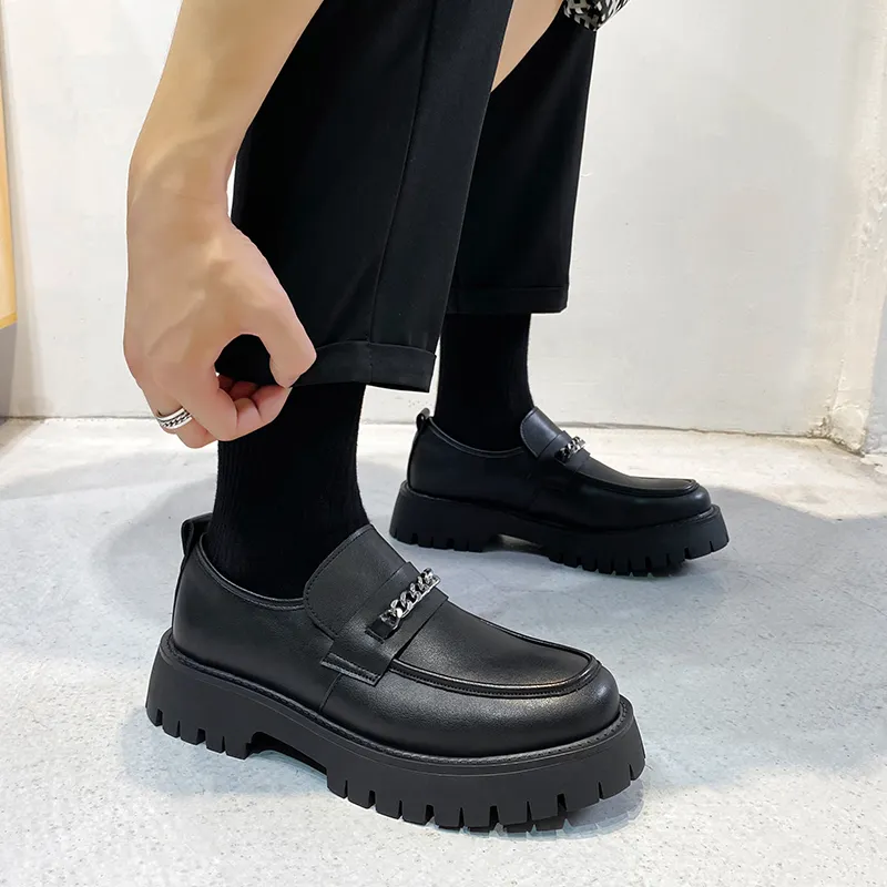 WEISHIBANGWEI Loafers Men's Black-6