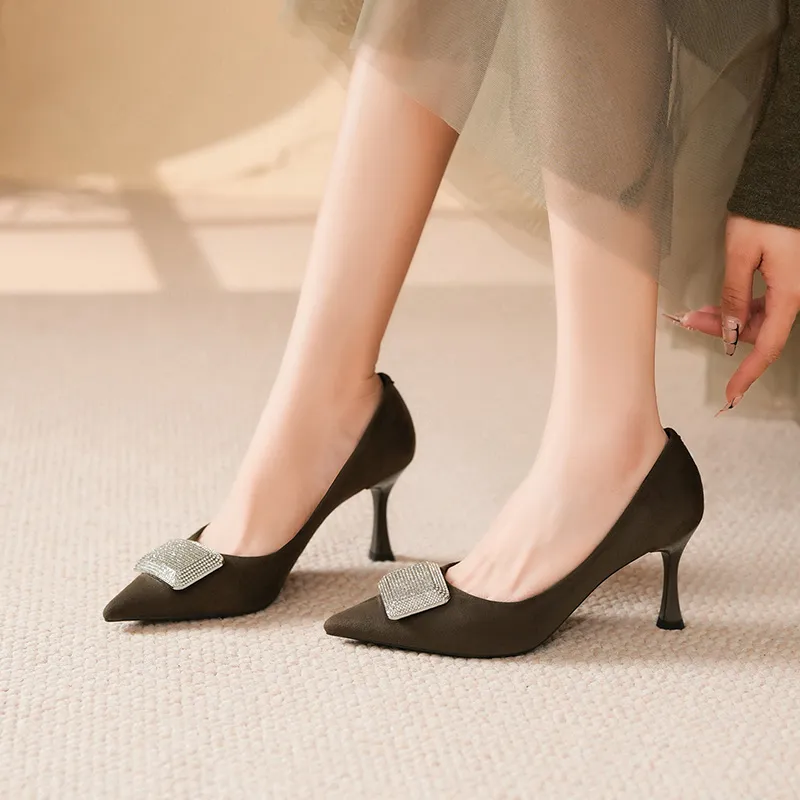 WEISHIBANGWEI Slim Heel High Heels 7.5CM Women's-11