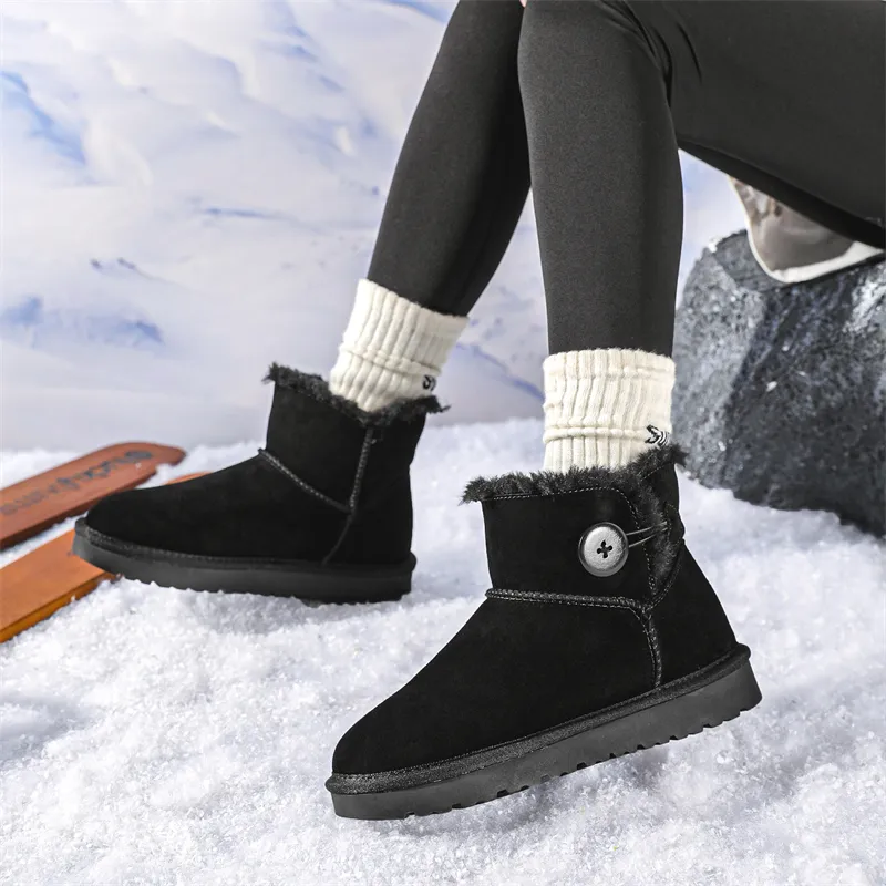 WEISHIBANGWEI Warm Wear Resistant Cushioning Slip Resistant Short Snow Boots Women's-8