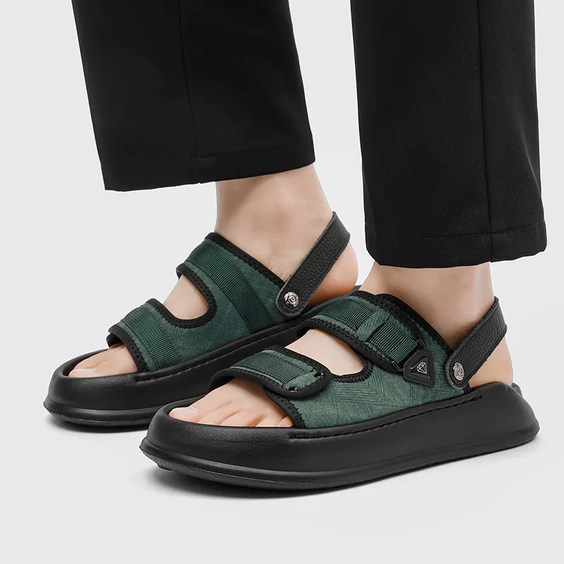 WEISHIBANGWEI Beach Sandals Men's Green-5