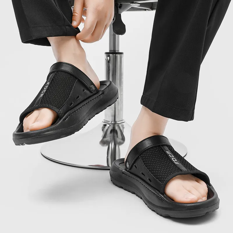 WEISHIBANGWEI Beach Sandals Men's Black-3