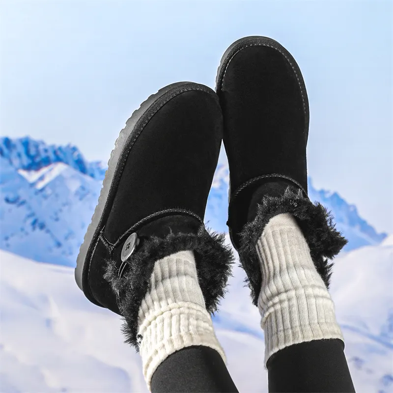 WEISHIBANGWEI Warm Wear Resistant Cushioning Slip Resistant Short Snow Boots Women's-9
