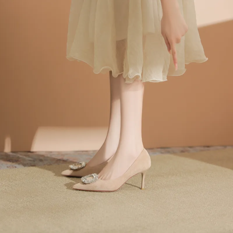 WEISHIBANGWEI Slim Heel High Heels 7.5CM Women's-3