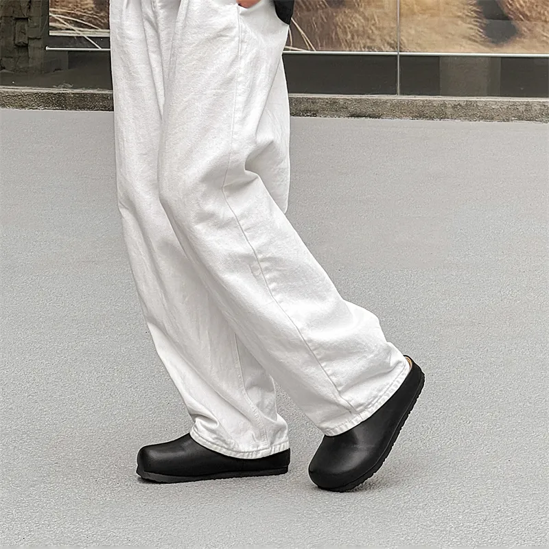 WEISHIBANGWEI Rubber Sole Closed Toe Slippers Unisex Black-3