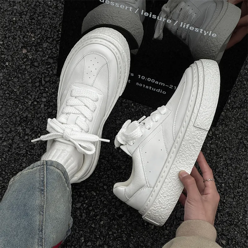 WEISHIBANGWEI Skateboard Shoes Unisex White-1