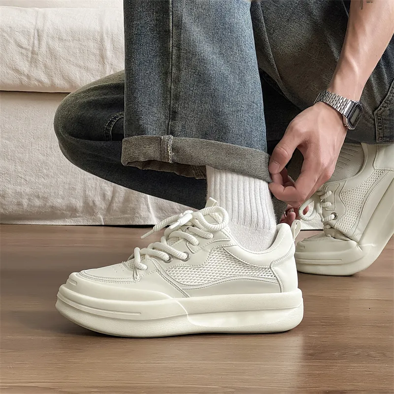 WEISHIBANGWEI Low Top Skateboard Shoes Men's White-4