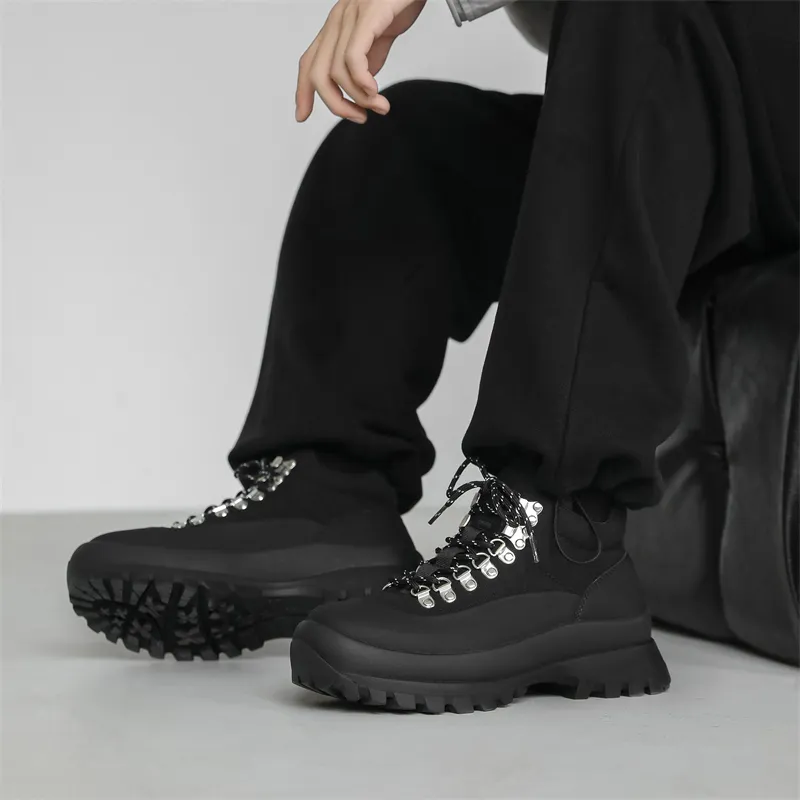 WEISHIBANGWEI Height Increasing Slip Resistant Mid Top Casual Shoes Men's-13