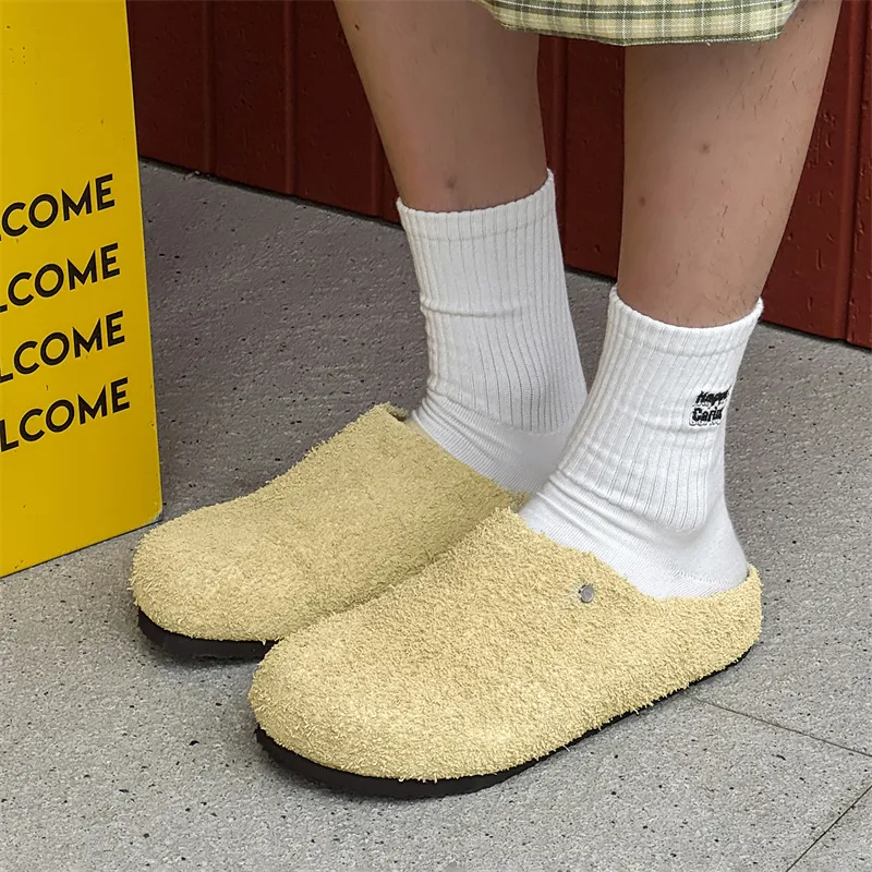 WEISHIBANGWEI Rubber Sole Closed Toe Slippers Unisex Lemon-6