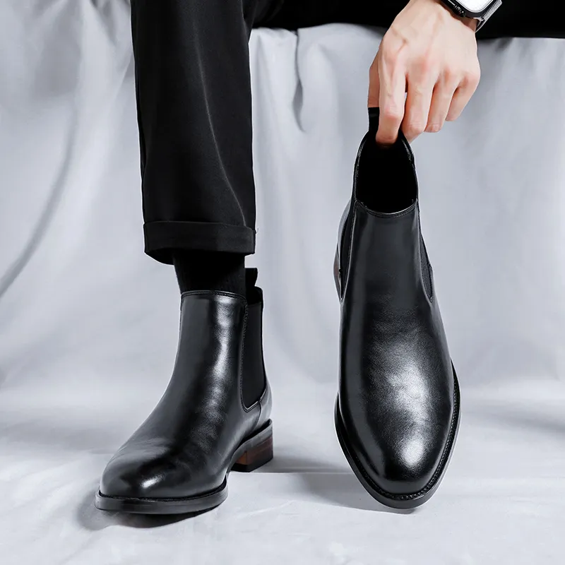 WEISHIBANGWEI Short Chelsea Boots Men's-3