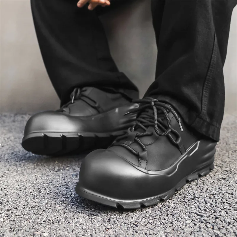 WEISHIBANGWEI Low Top Casual Shoes Men's Black-5